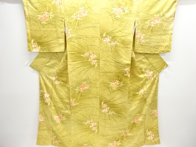 JAPANESE KIMONO / KOMON / SILK / FLORAL PLANTS